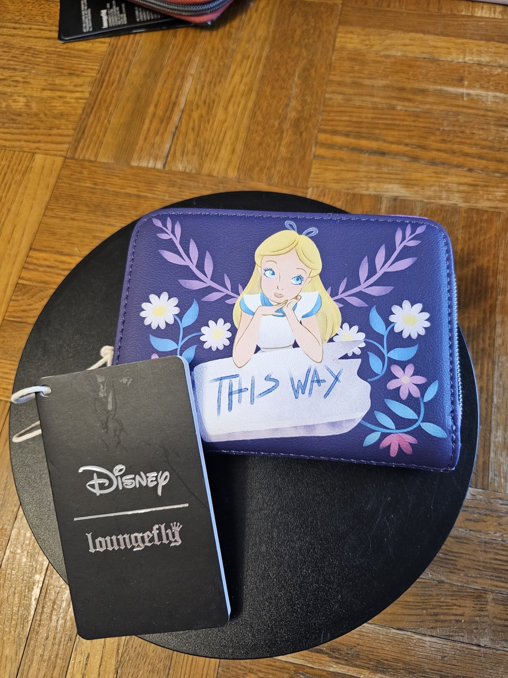 Disney Loungefly Alice in Wonderland Purple Kids Zip Wallet
